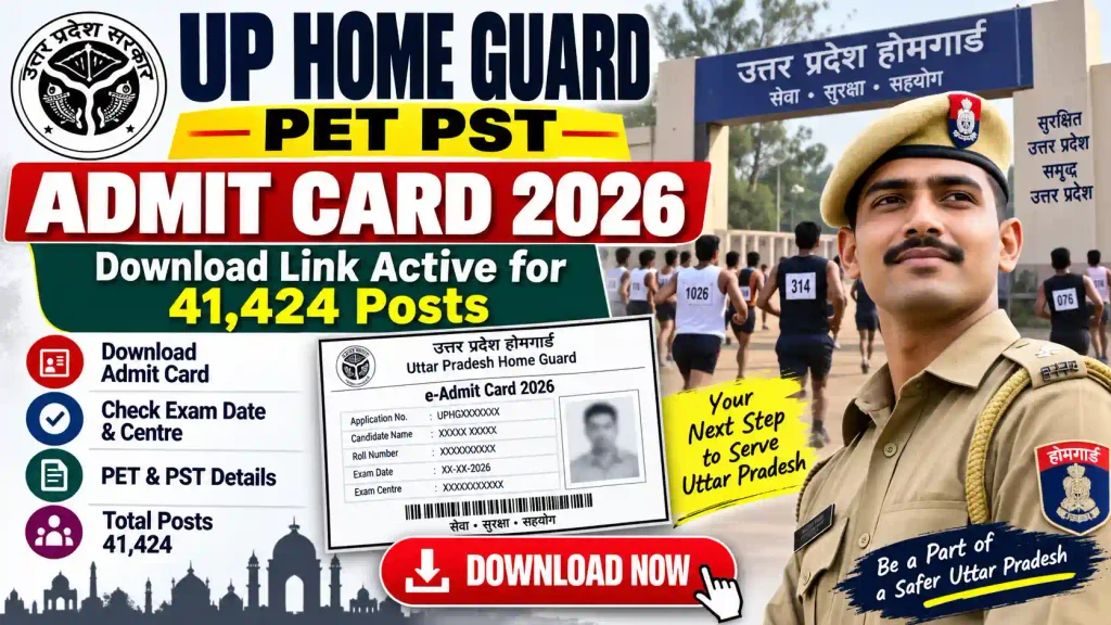 UP Home Guard PET PST Admit Card 2026