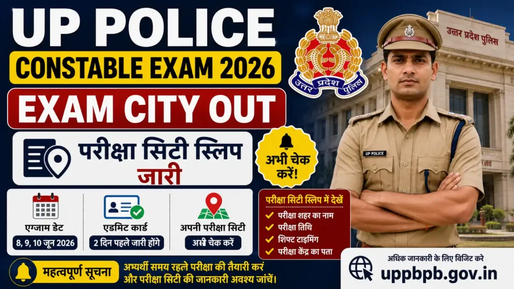 UP Police Constable Exam City 2026
