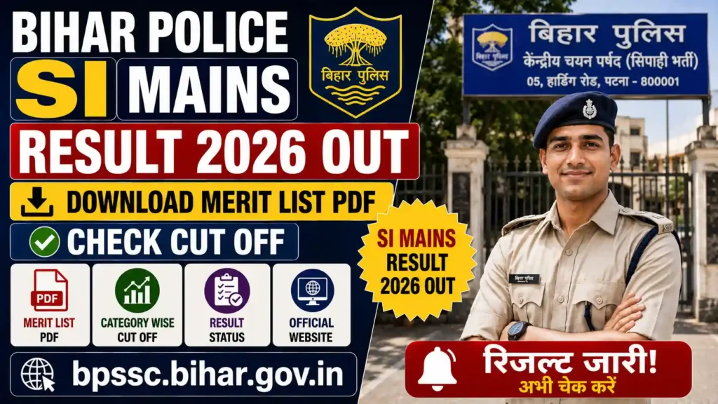 Bihar Police SI Mains Result 2026 Out