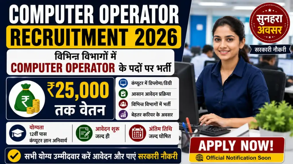 Computer Operator Recruitment 2026
