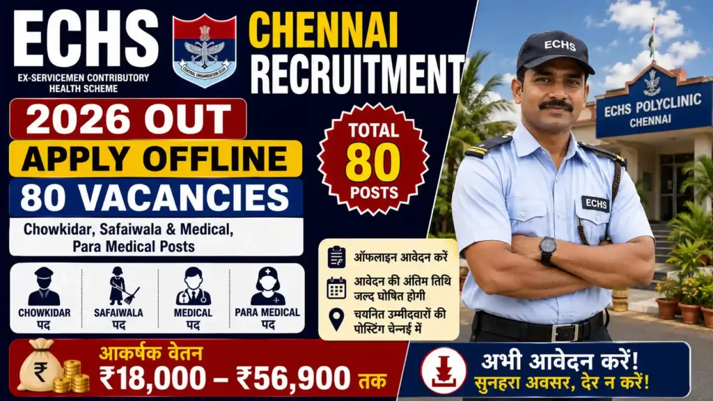 ECHS Chennai Recruitment 2026 Out
