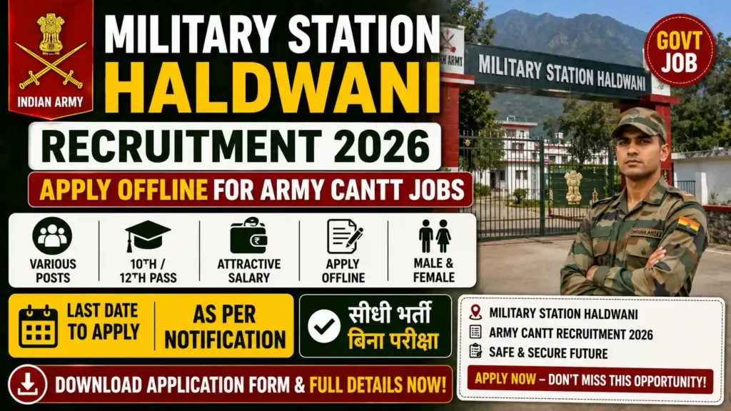 Military Station Haldwani Recruitment 2026