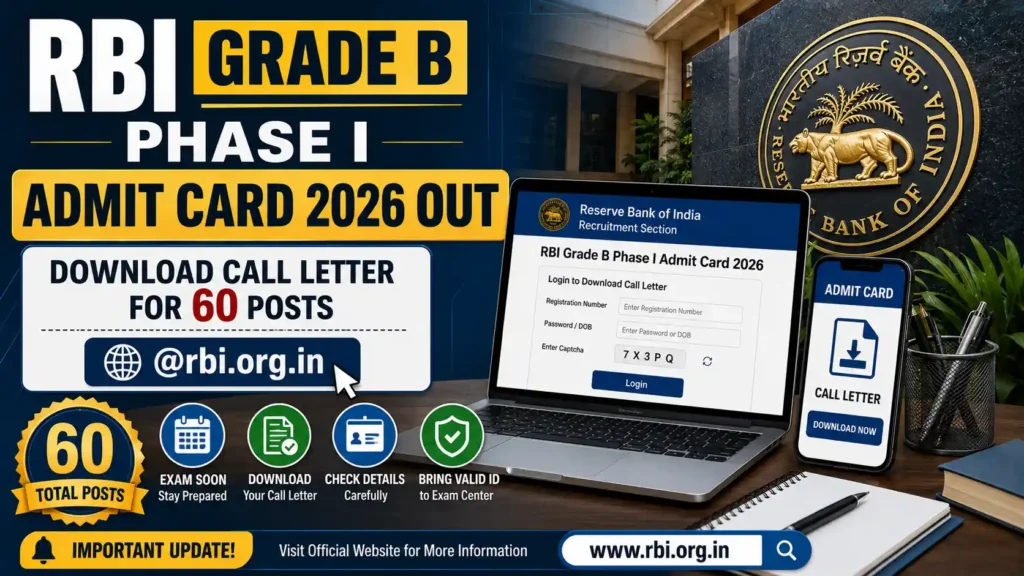 RBI Grade B Phase I Admit Card 2026