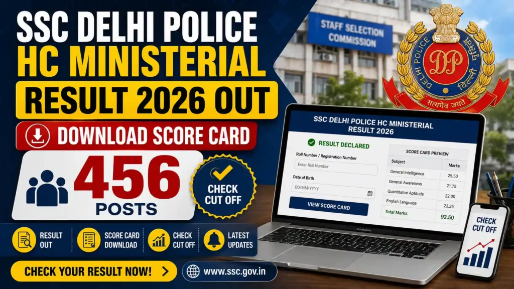 SSC Delhi Police HC Ministerial Result 2026
