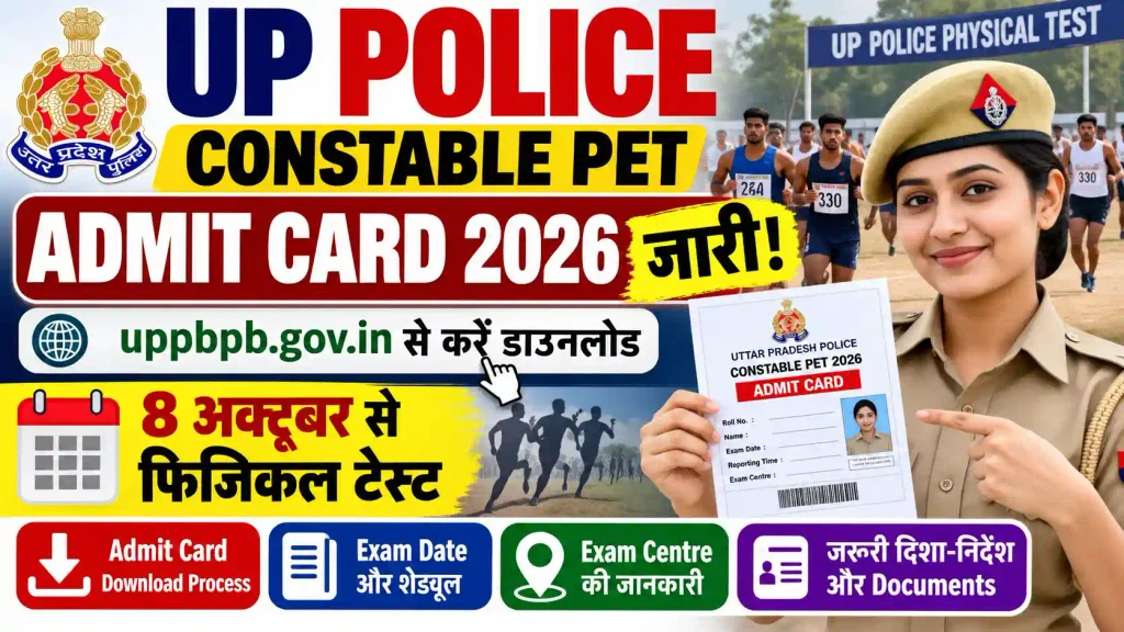 UP Police Constable PET Admit Card 2026