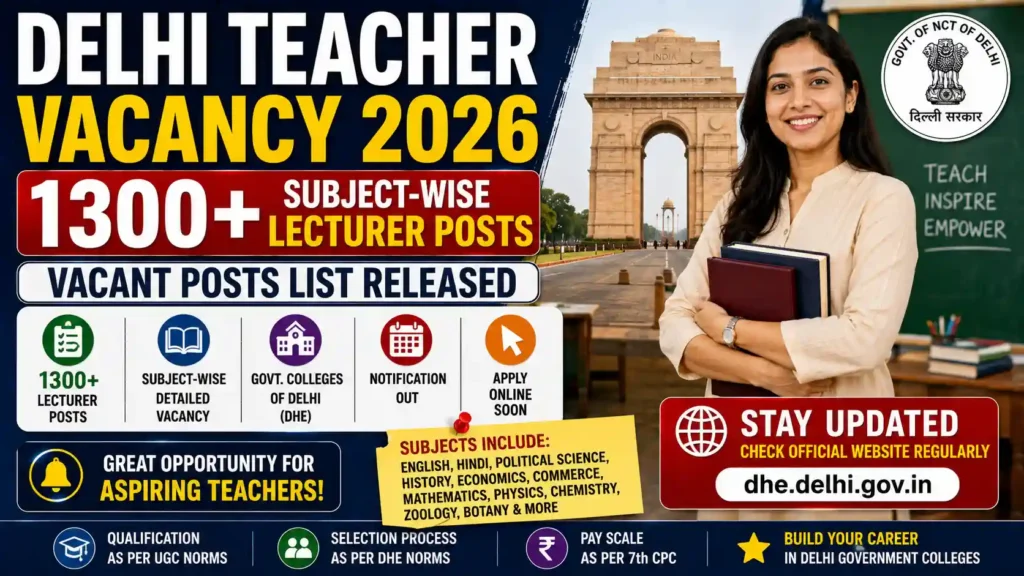 Delhi Teacher Vacancy 2026