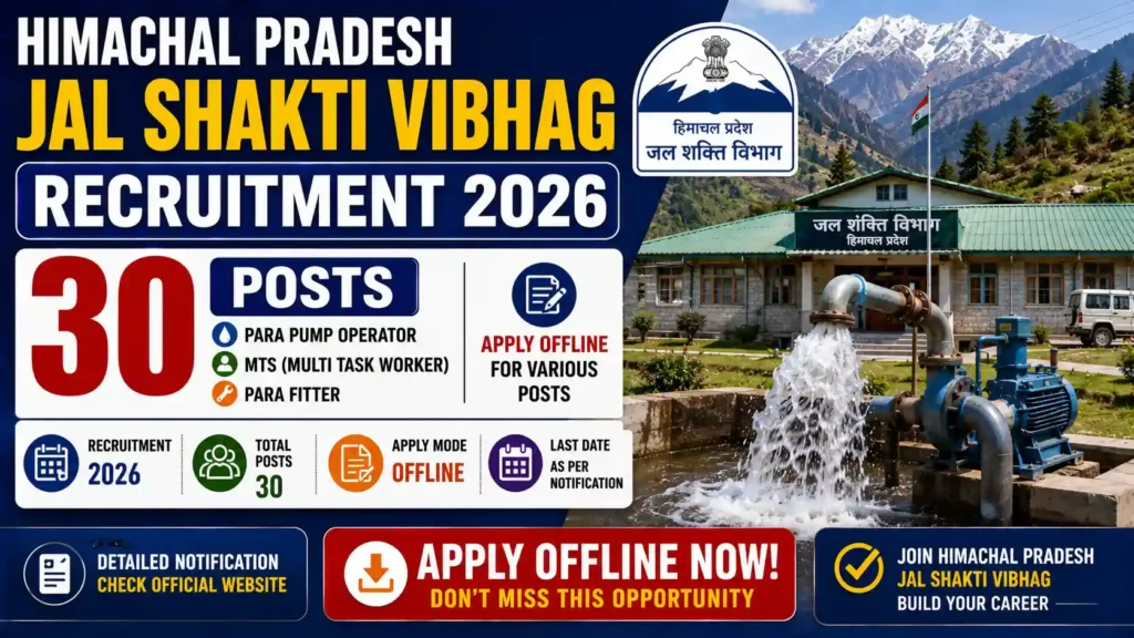 Himachal Pradesh Jal Shakti Vibhag Recruitment 2026