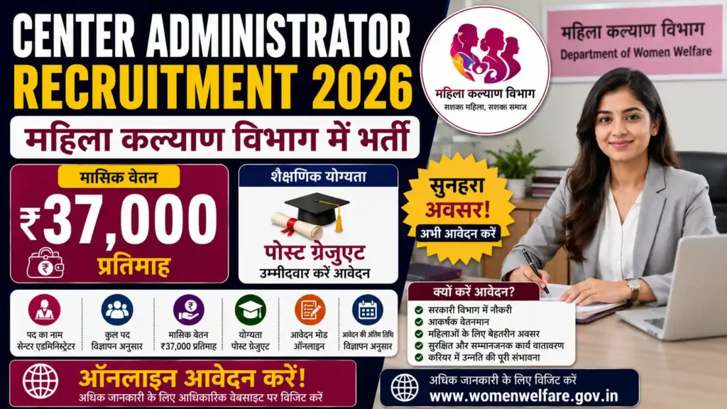 Center Administrator Recruitment 2026