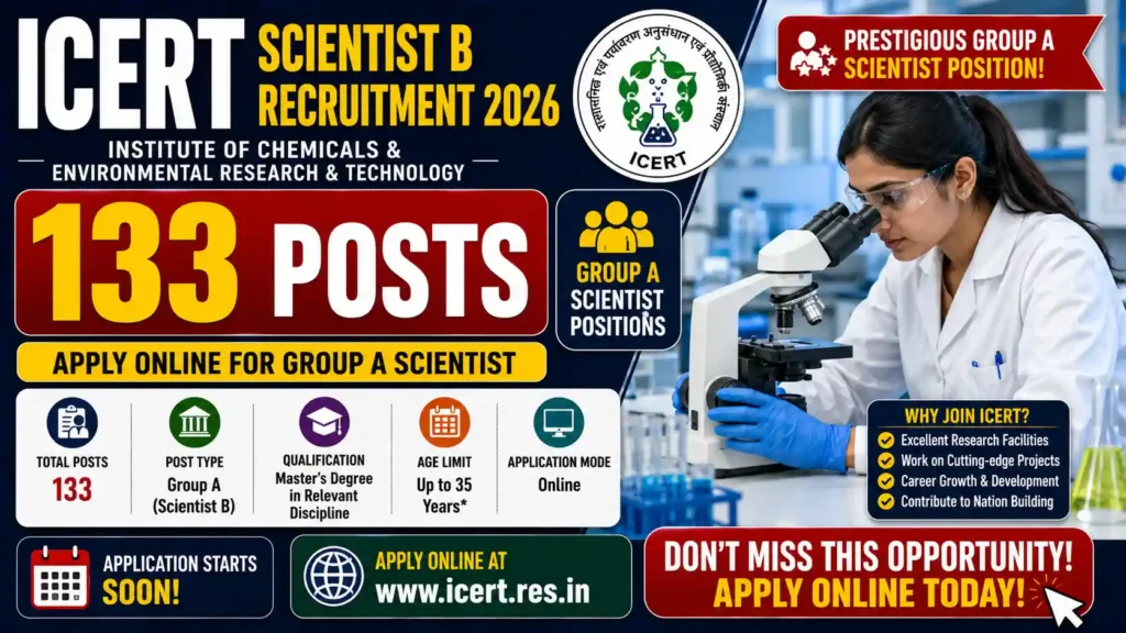ICERT Scientist B Recruitment 2026