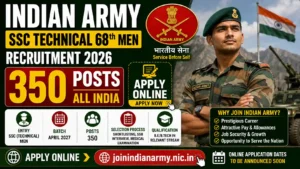 Indian Army SSC Technical 68th Men Recruitment 2026