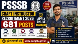 PSSSB Craft Instructor Recruitment 2026