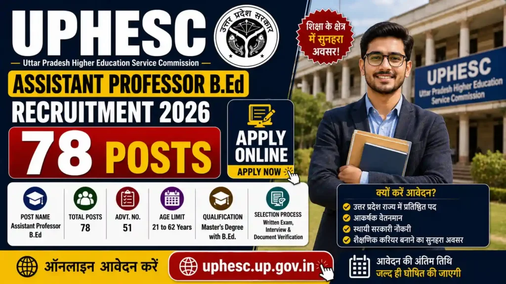UPHESC Assistant Professor BEd Recruitment 2026