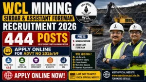 WCL Mining Sirdar & Assistant Foreman Recruitment 2026