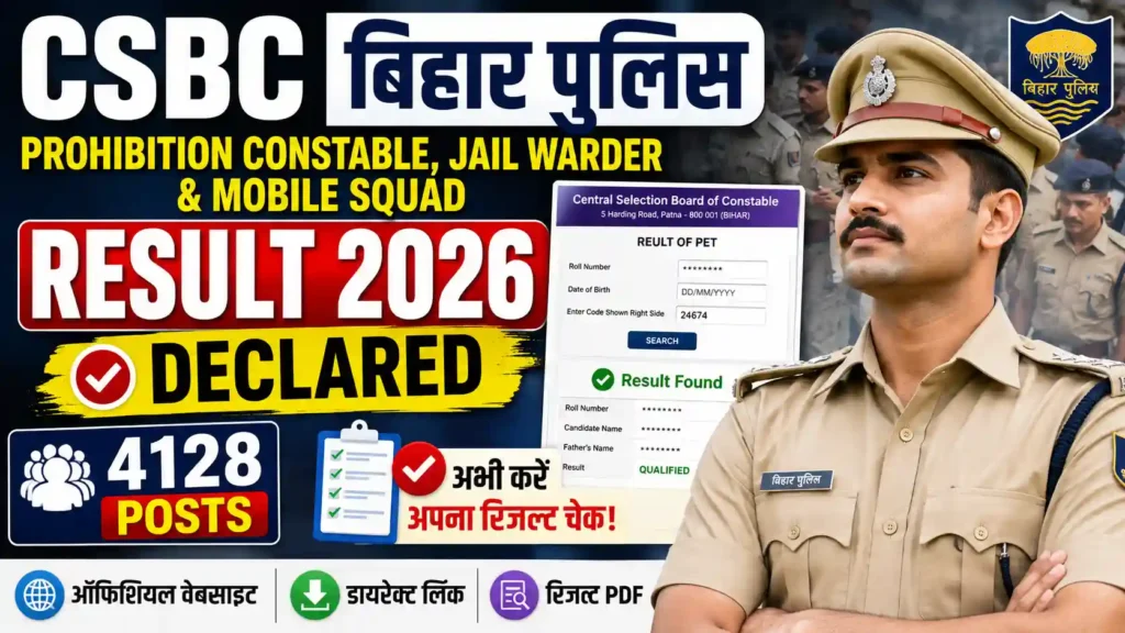 Bihar Police Prohibition Constable Result 2026