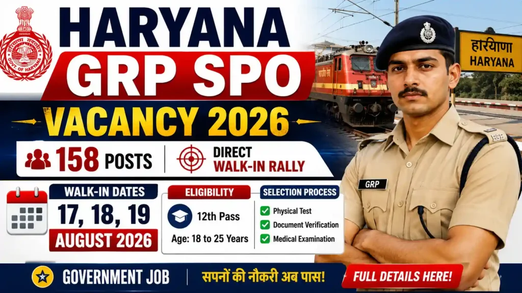 Haryana GRP SPO Vacancy 2026