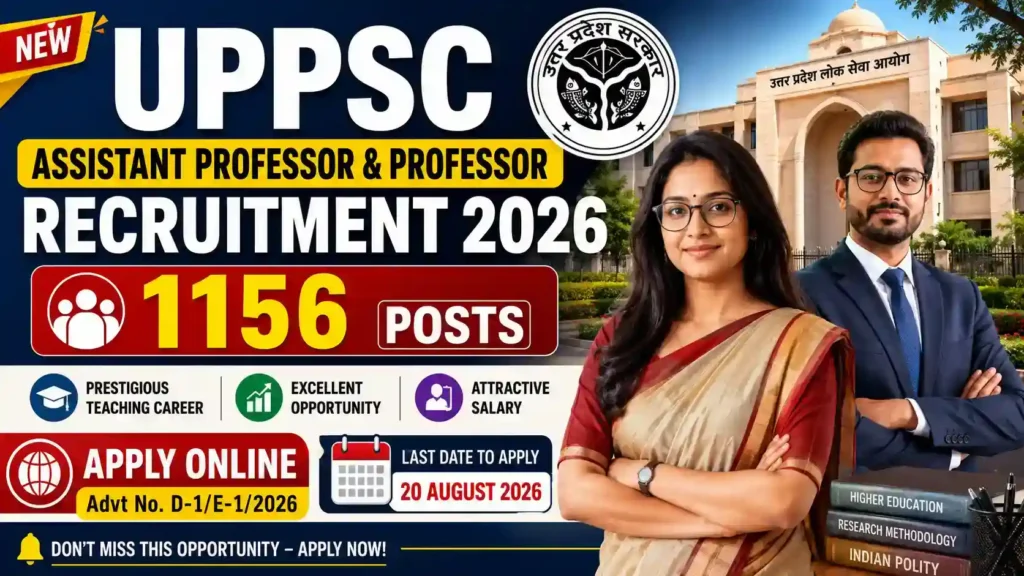 UPPSC Assistant Professor & Professor Recruitment 2026