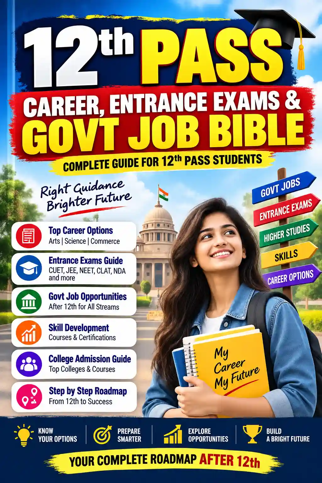 12th Pass Career, Entrance Exams & Govt Job Bible