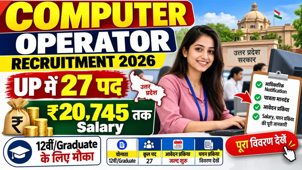 Computer Operator Recruitment 2026